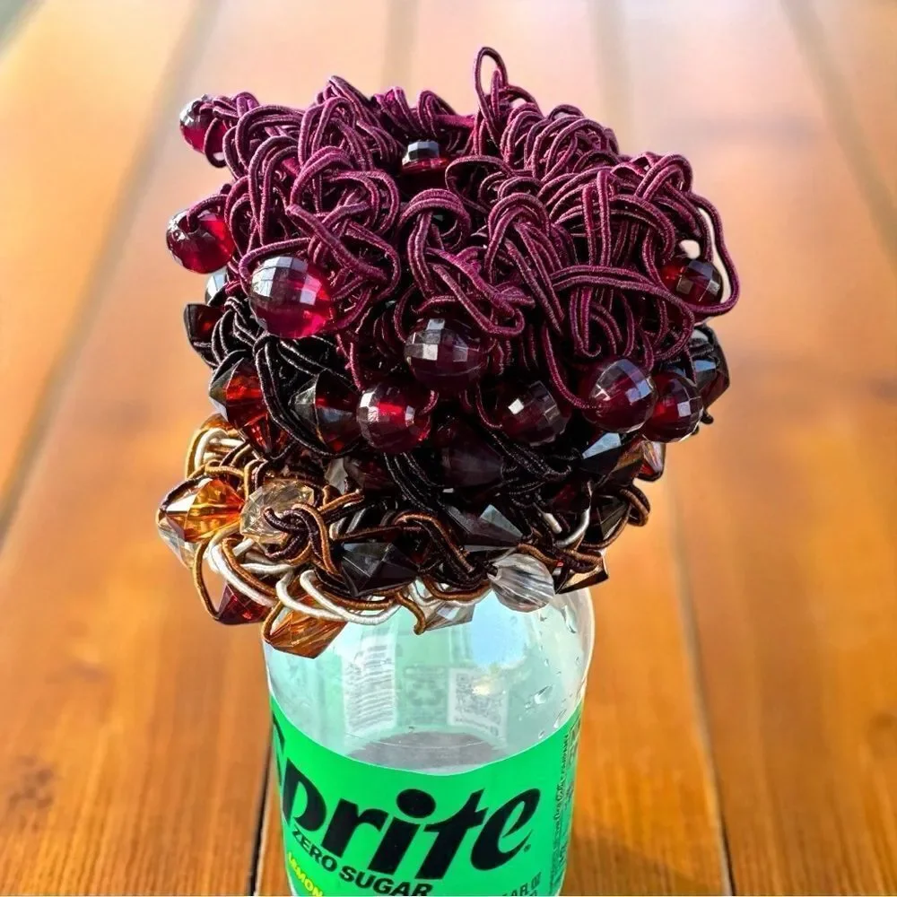 3 Gorgeous Stretch Beaded Hair Scrunchies